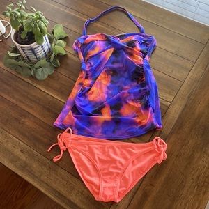Excellent condition bold color tankini set, size M/8